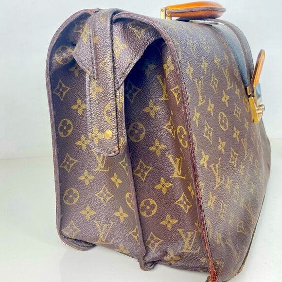 LOUIS VUITTON Monogram Serviette Fermoir Business Bag, Dr’s Briefcase Vintage - Picture 7 of 16